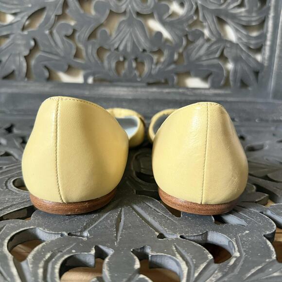 Delman Ballet Flats Women’s 8M Yellow Leather Bow Deatil Slip On Shoes - Picture 9 of 11